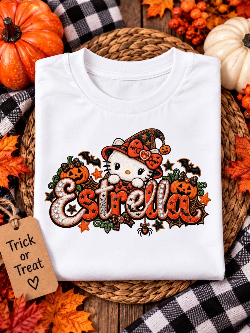 Personalized Kids Halloween T-Shirt | Custom Name Faux Embroidery Tee | 12M–10 - Picture 16 of 16